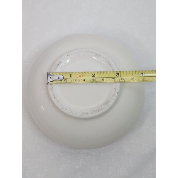 Vintage Oxford Blood Red Cream Pottery Bowl Made in USA #3 5" Scalloped Bowl - Picture 8 of 8